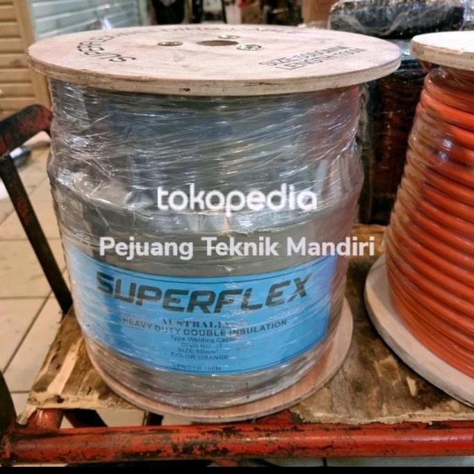 Miliki Kabel Las Super Flex 50Mm / Kabel Las Superflex 50 Mm Orange - Biru