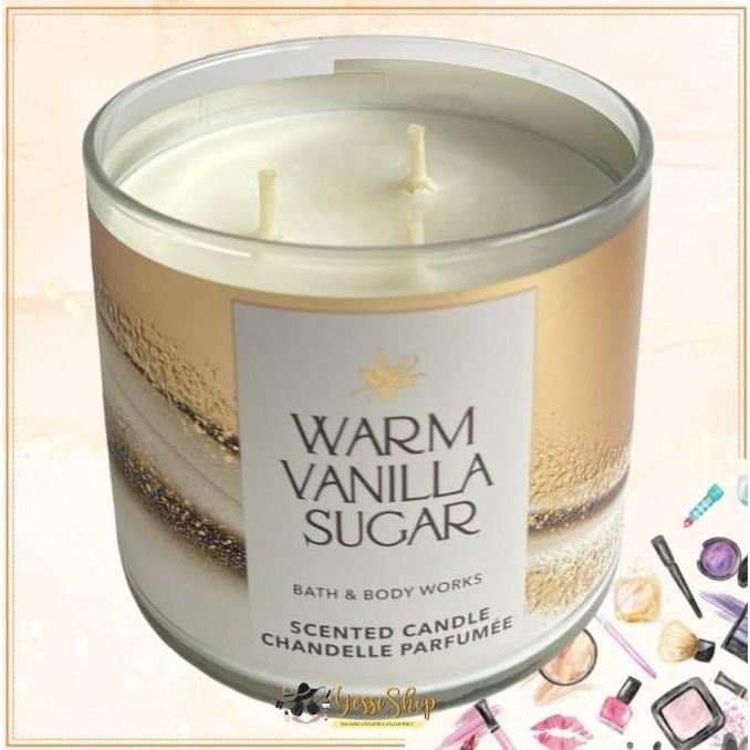 Promo BBW Warm Vanilla Sugar 3-Wick Scented Candle 411 Gram (ORIGINAL COUNTER + BPOM RESMI) COD
