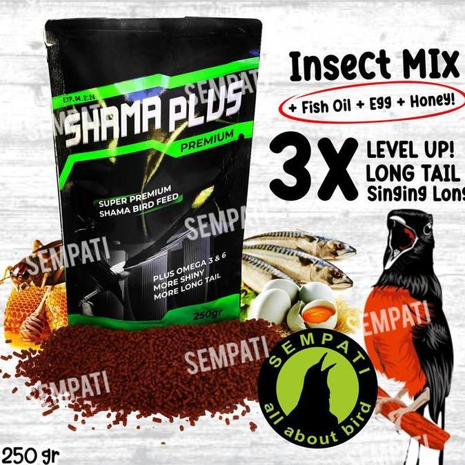 SEMPATI Shama Plus Premium Sempati 250 Gram Voer Pur Pakan Burung Murai Batu High Protein Ekstrak Ja