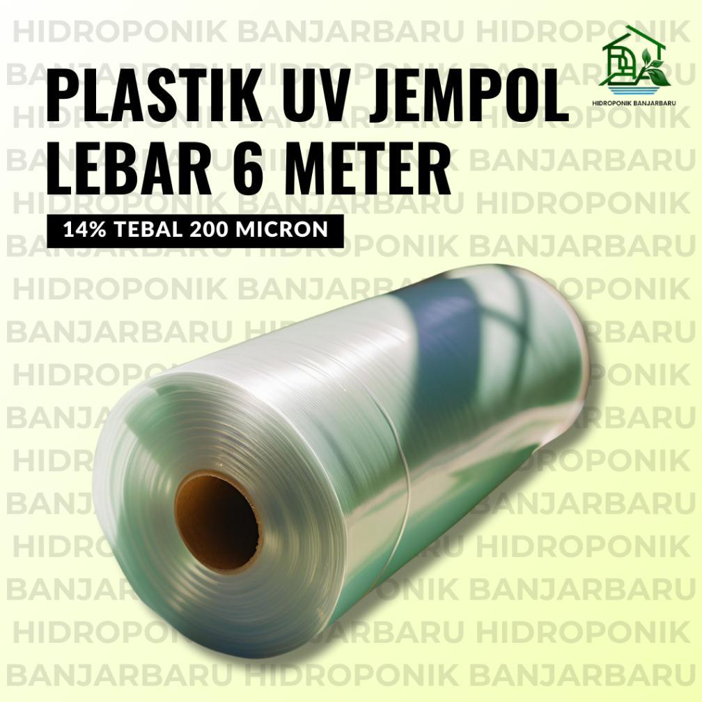 Bisa Cod Plastik Uv 14% Tebal 200 Micron Lebar 6 Meter Lokal Merk Jempol Atap Greenhouse,Kolam,Perta