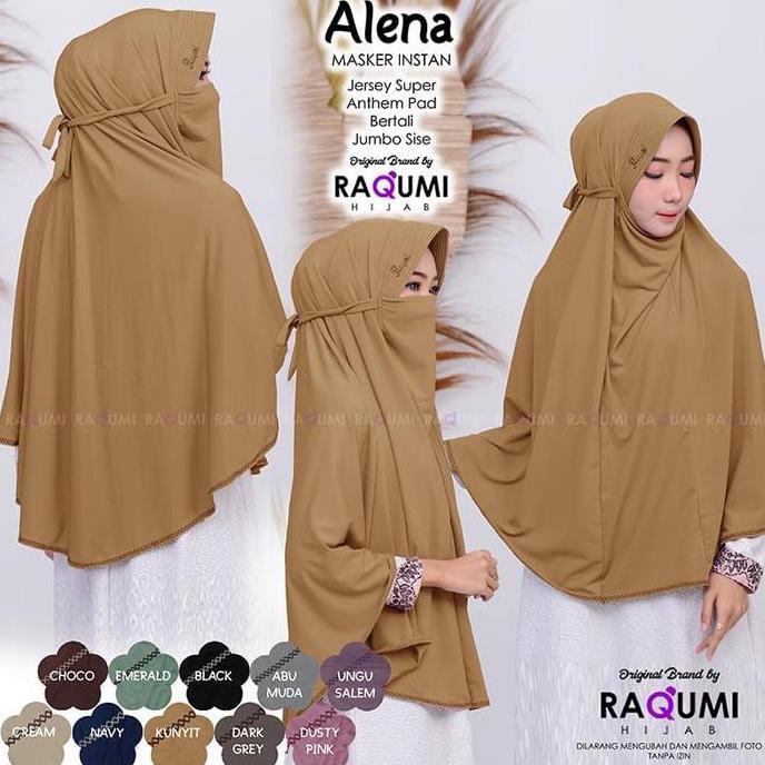 jilbab alena masker jersey super ori raqumi