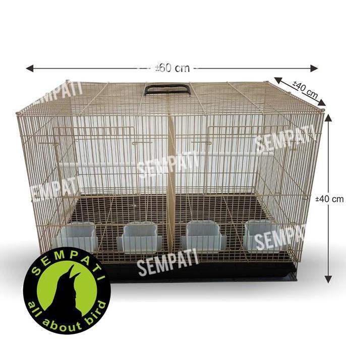 SEMPATI Sangkar Kandang Umbaran Sekat 60x40x40 Sangkar Ternak Burung Lovebird Kandang Hewan Kucing S