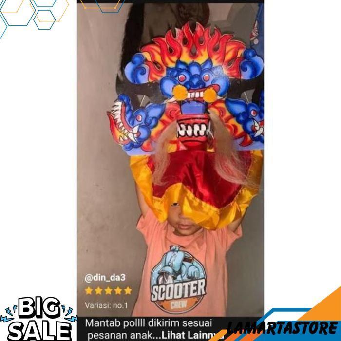 Barongan Anak Kayu Spons Caplokan Devil Reog Ponorogo Asli | Mainan Tradisional Jaranan Br 1114