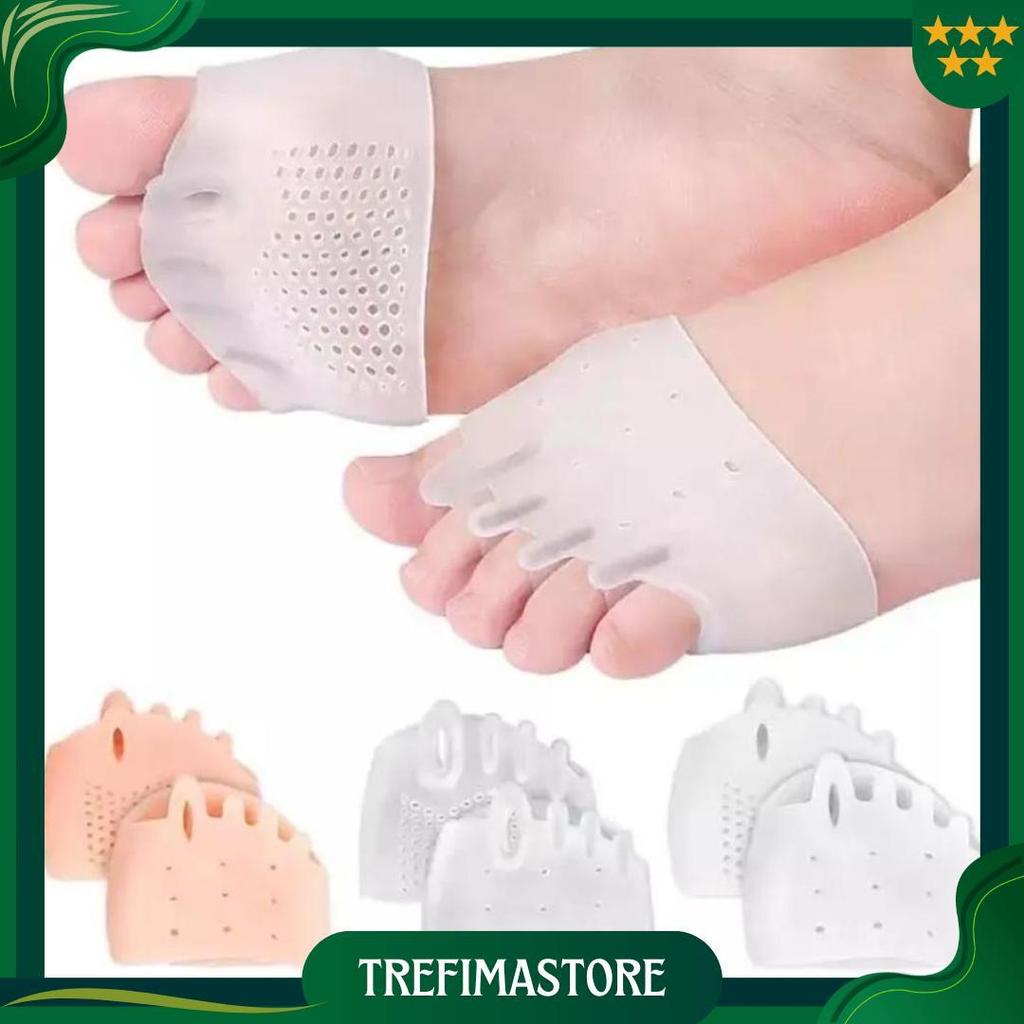Sepasang Silikon Bantalan Kaki Gel Lembut Silicone Pemisah Jari Kaki Bantal Korektor Bunion Dpc Ori