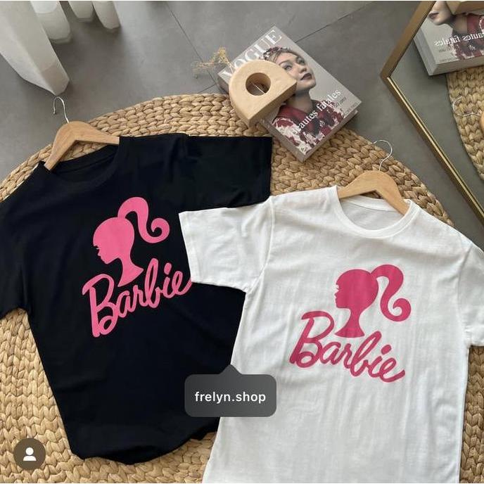 DA81 - FACE BARBIE HITAM PUTIH l KAOS BAJU TSHIRT TUMBLR TEE OVERSIZE PINK FANTA BLACK WHITE