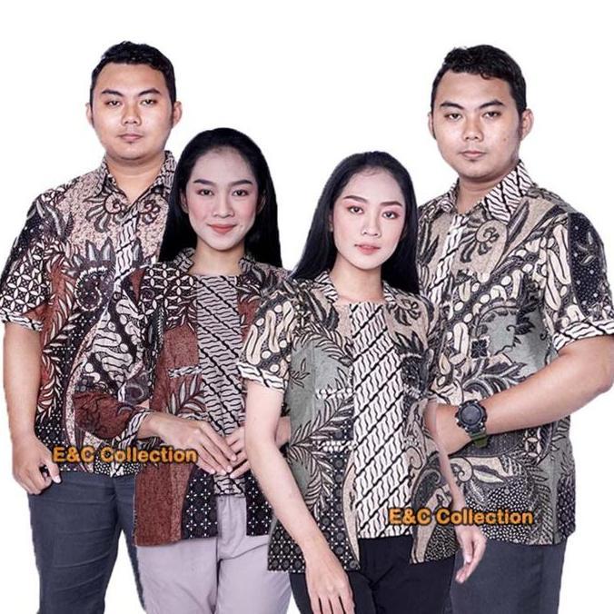 DV363 - Atasan Batik Pamela Batik Couple - Batik Wanita - Blouse Batik - Hem Pria - Baju Kerja - Ser