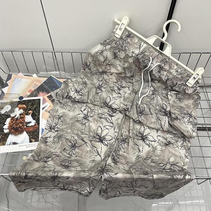 DV121 - CPG463 Celana Tartan Salur Kulot Panjang Wanita Bahan Halus Adem Super Jumbo Motif Lukisan M