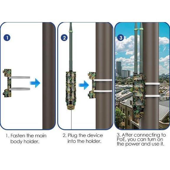 WAVLINK Outdoor N300 WiFi Extender -  AP/Repeater/Router, Sinyal Kuat 300Mbps 2.4G, Teknologi MIMO, 