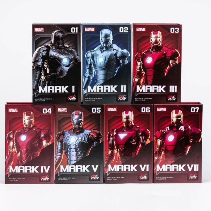 ZD Toys Marvel IRON MAN 4 Inch Scale Mark 1 sampai mark 7