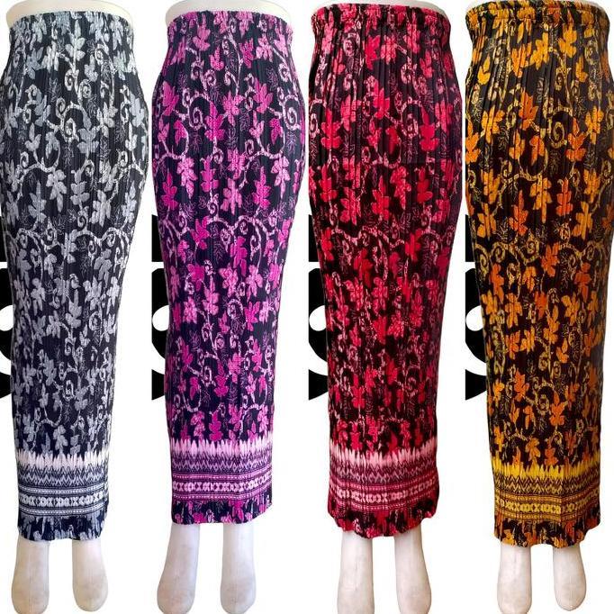 DE145 - Rok Plisket Batik Skirt Jarik Kain Bawahan Kebaya Pakaiyan Pesta Kondangan Wisuda Seragaman 