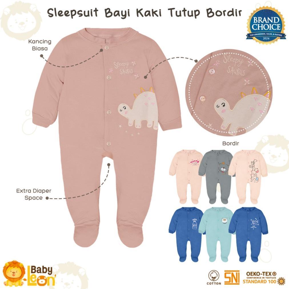 BABY LEON Jumpsuit Bayi Kaki Tutup Lengan Panjang  Baby Sleepsuit Baju Tidur Bayi BC-079