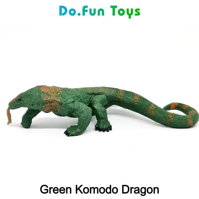 Green Komodo Dragon Animal Figure / Miniatur Mainan Komodo Hijau
