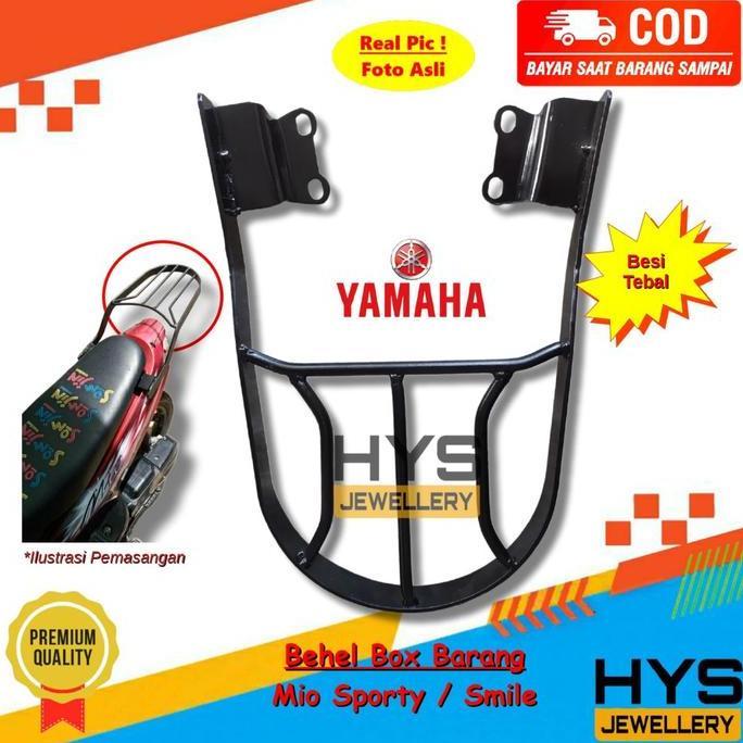 HYS Breket Box Motor Mio Sporty / Mio Smile / Mio Lama - Behel Begel Rak Bagasi Bawa Barang Variasi 