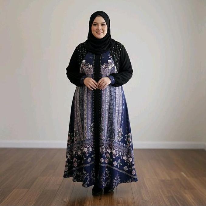 Gamis Abaya Alena printing Jumbo seri 8 Terlaris