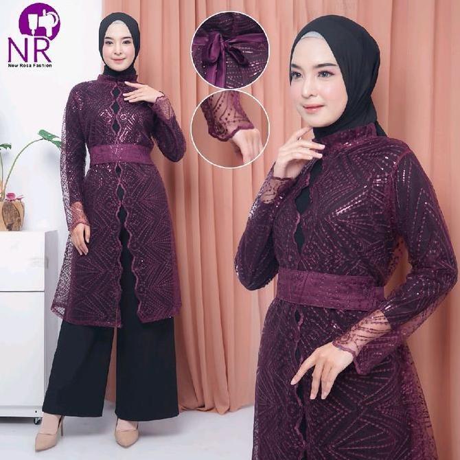 Hadju Outer Wear  / Atasan Rompi Luaran Bahan Brukat Tulle Premium / Cardigan Bahan Brukat Tulle Mus