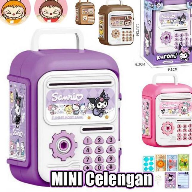 Cod Celengan Monster Labubu Dengan Kotak Koin Kunci Hadiah Anakanak Kuromi Kotak Penyimpanan Uang Ta