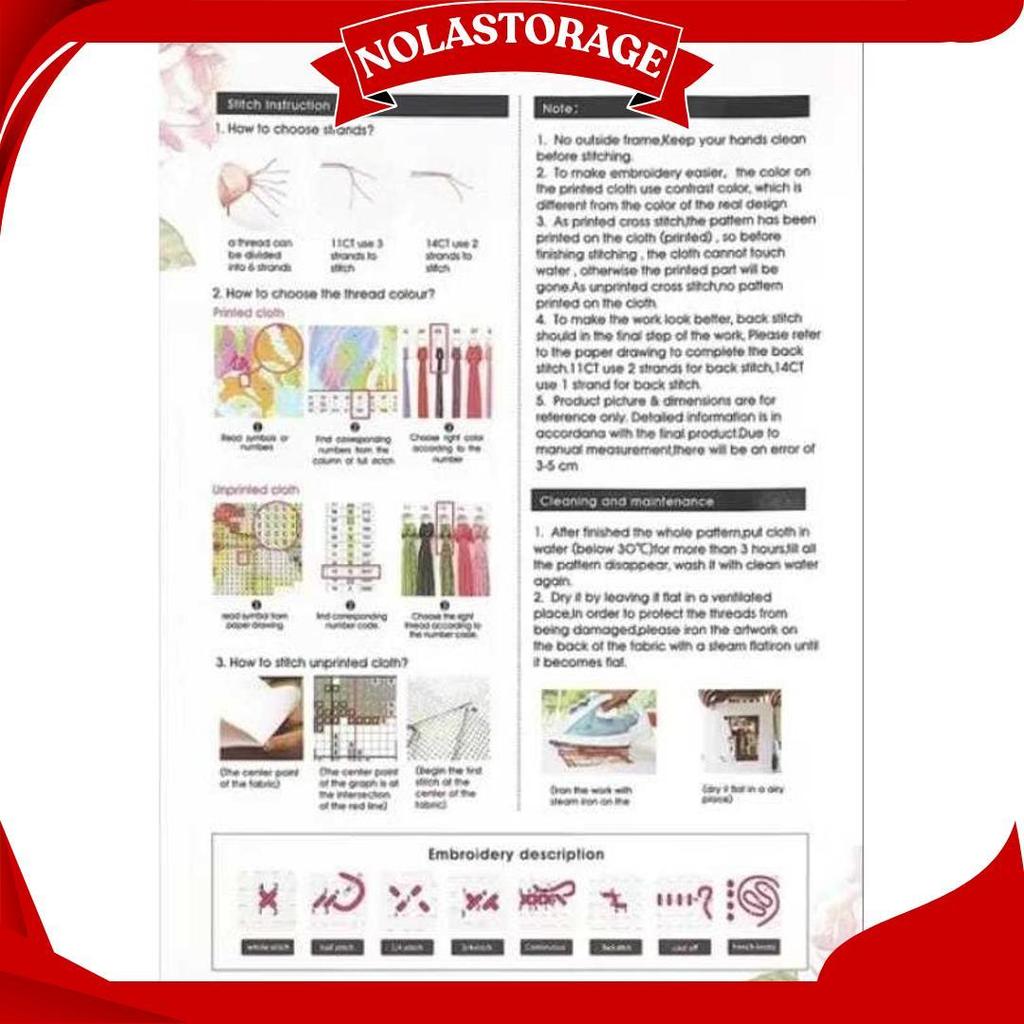 Cross Stitch Pattern Kristik Modern Paket Kristik Orchid Cross Stitch Custom Ukuran Besar 40X50Cm Dp
