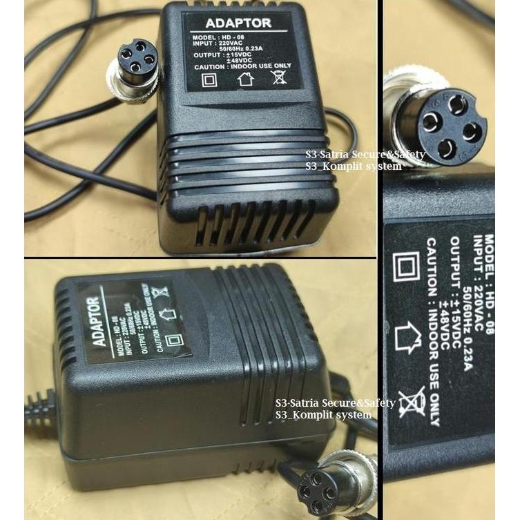 Spesial Adaptor 15V 48V 4 Lubang Pin 0.23A Power Supply Mixer 15V&48V 15V48V