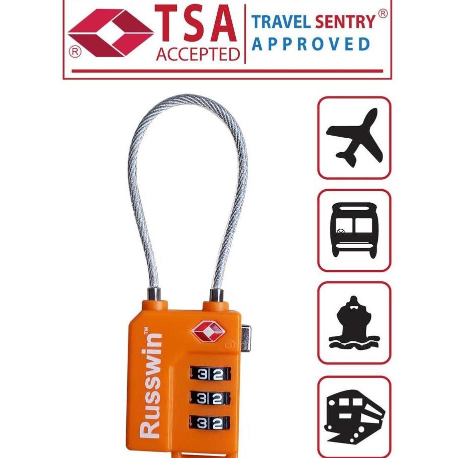 TERMURAH - Gembok Koper Russwin Model Seling Baja Murah - Orange