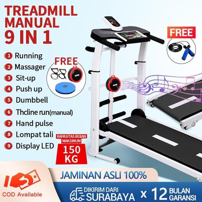 Treadmill Manual 7-in-1 Multifungsi - Alat Fitness Rumahan Termurah Tanpa Listrik Kaki Olahraga CO