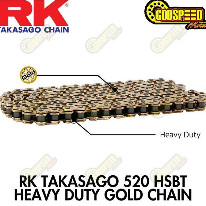 Sivajayaabadi - Rantai Rk Takasago 52 Hsbt Heavy Duty Solid Bushing Gold 11-13L Ninja25 Cbr25Rr R25 