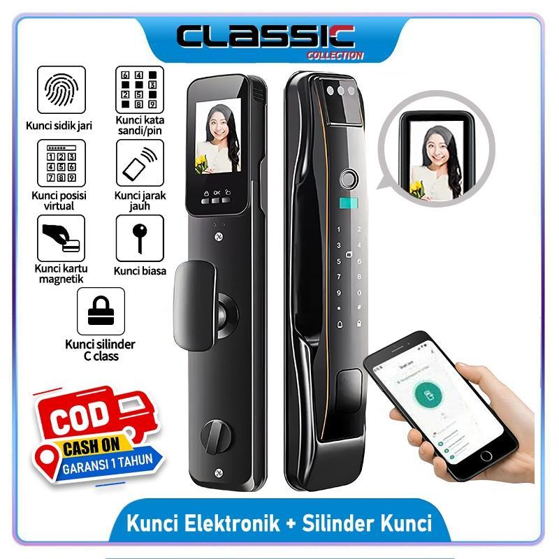 Kunci Digital Pintar/Kunci Pintu Sidik Jari/Kunci Pintu Elektronik Keamanan /Kunci Pintu Kata Sandi 