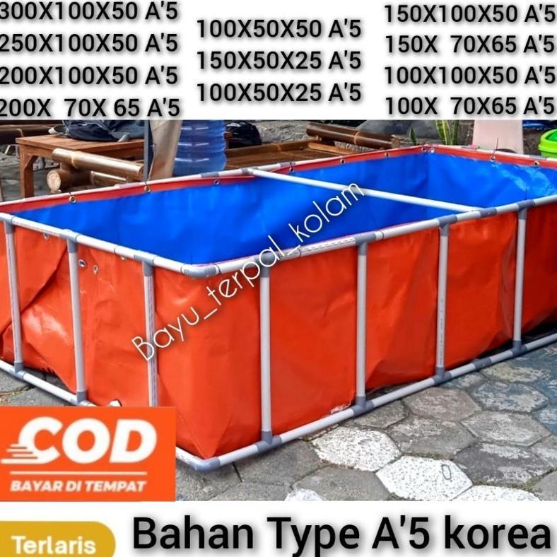 Bisa Cod Terpal Kolam Ikan 200X100X50 Type A'5 Original Kolam Ikan ,,