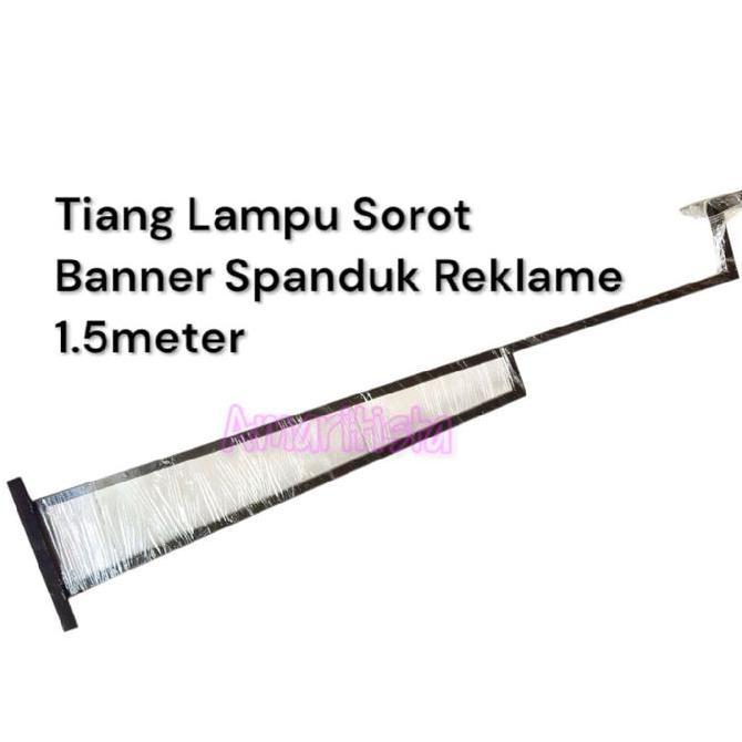 DF384 - Tiang Lampu Sorot Banner Spanduk Reklame Besi Hitam Panjang 150cm / 1.5meter