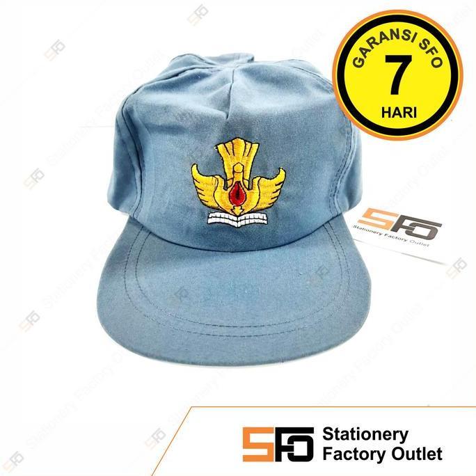 Topi SMA Abu Abu Polos Putih