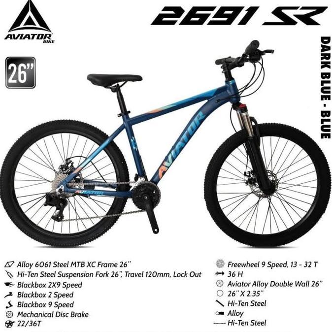 Terbaru Sepeda Gunung Dewasa Mtb 26 Aviator 2691 Alloy Terbaru