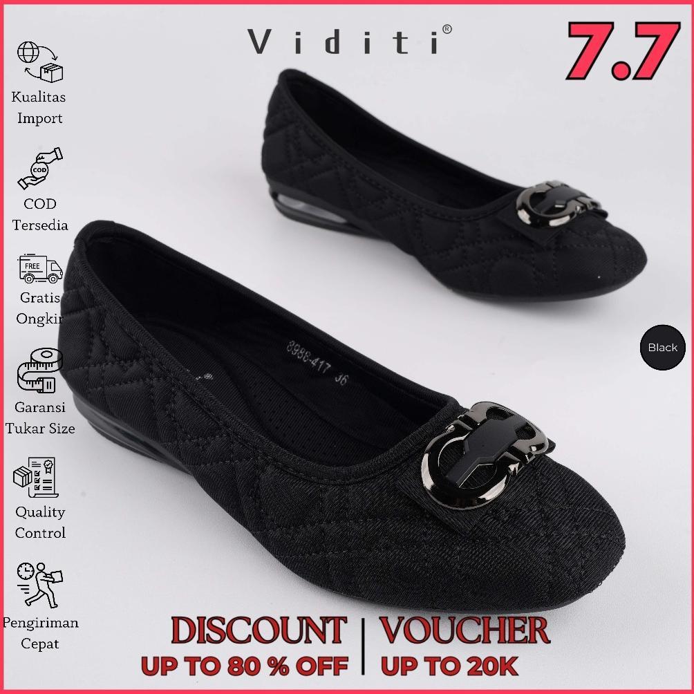 Viditi Yola Flat | Sepatu Import Wanita | Kerja | Kuliah | Flat | Lepes | Hitam | Shoes