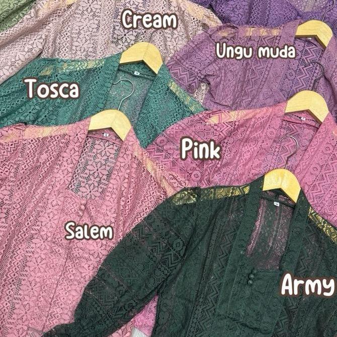 Malika - Setelan Kebaya Bali Brokay Lengan Kerut Bed Pecah - Kebaya Kekinian Balon