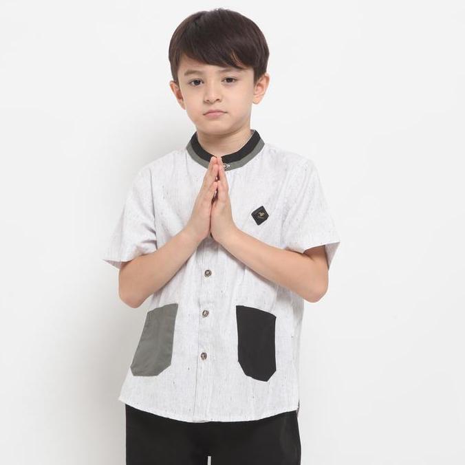 Baihaqi Kids Kemeja Koko Anak Azhar Lengan Pendek BKA01