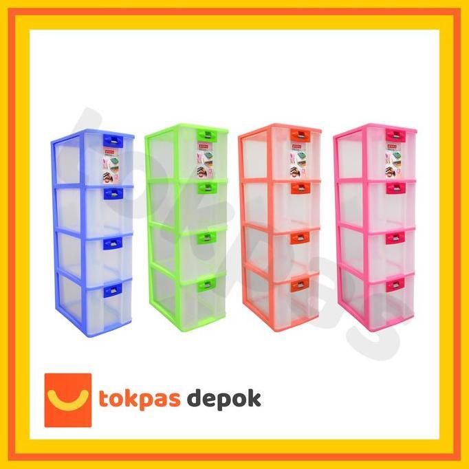 Pressa Container XL 4 Lion Star PR 24 Laci Penyimpanan CD Susun 4 Plastik Office Multicoloured Stora