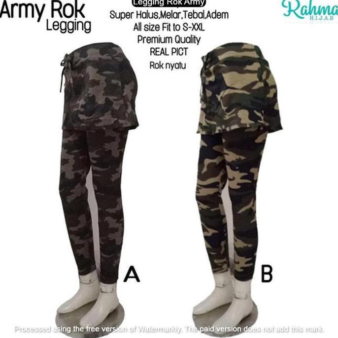 DS144 - Celana Rok Army Wanita - Celana Senam Legging Rok Motif Tentara - Celana Olahraga Wanita Rok