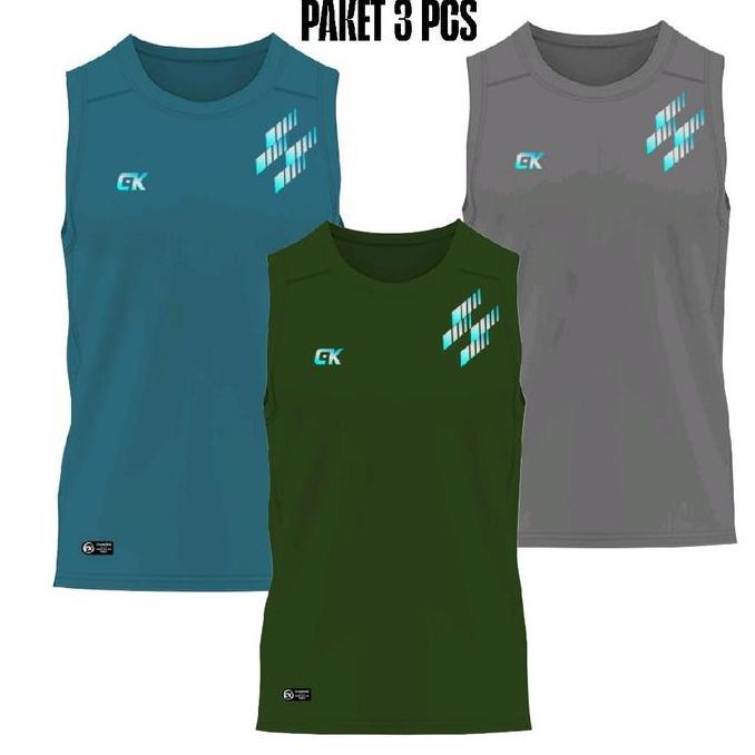 DB279 - PAKET 3 PCS BAJU SINGLET OLAHRAGA PRIA DR-YFIT TANPA LENGAN BAJU GYM SLIMFIT KAOS SPORT RUNN