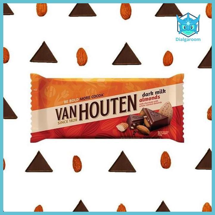 ( COKLAT ) VAN HOUTEN DARK MILK ALMOND 140 G BAHAN KUE  COKLAT BUBUK MAKANAN & MINUMAN
