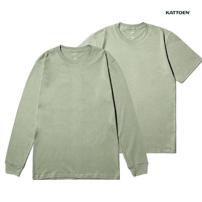 Kattoen Tshirt Sage Green Kaos Polos Katun Combed