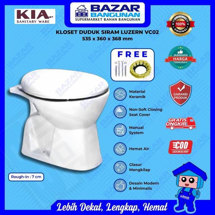 Promo Kia - Closet Kloset Toilet Duduk Siram Manual WC Luzern VC02 One Piece Monoblok Oulu Toto COD