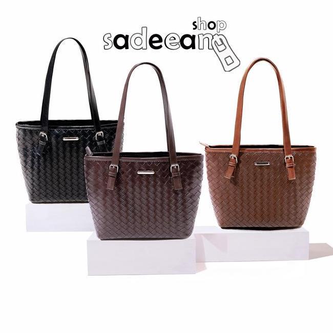 Lyora Bag Totebag Wanita Aesthetic Multifungsi Motif Anyaman