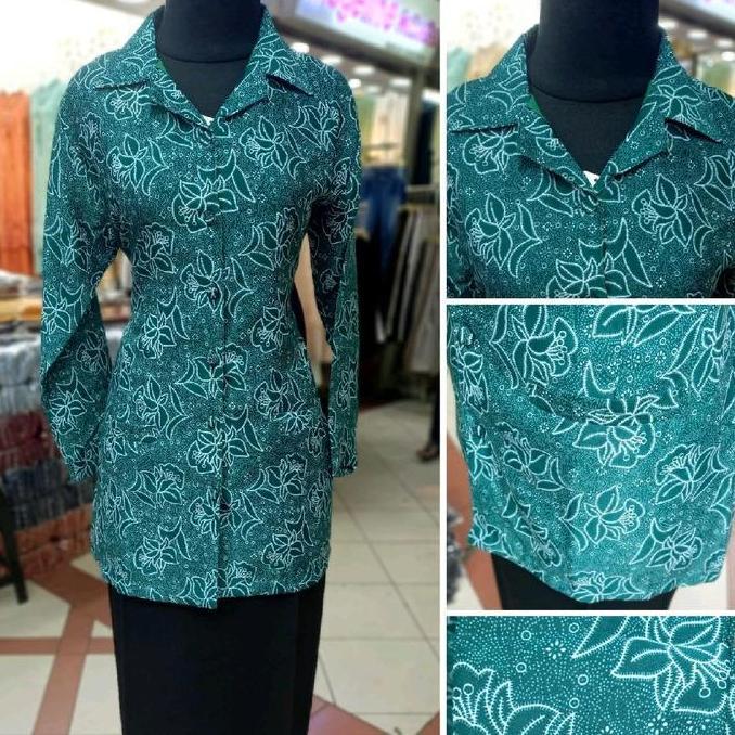 Stelan Blezer Seragam Pkk Nasional Hijau Toska Size S-5L Blazer Wanita Setelan Kerja