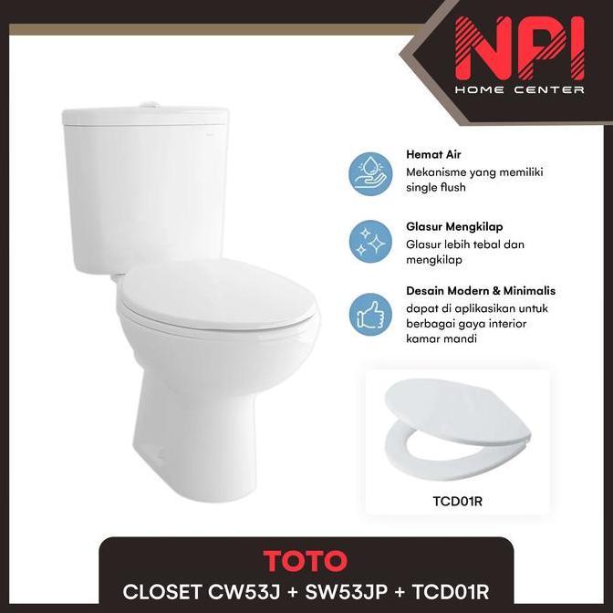 Promo Toto - Closet / Kloset / Toilet Duduk Cw53J Sw53jp Cw 53 J Sw Jp Tcd 01R COD