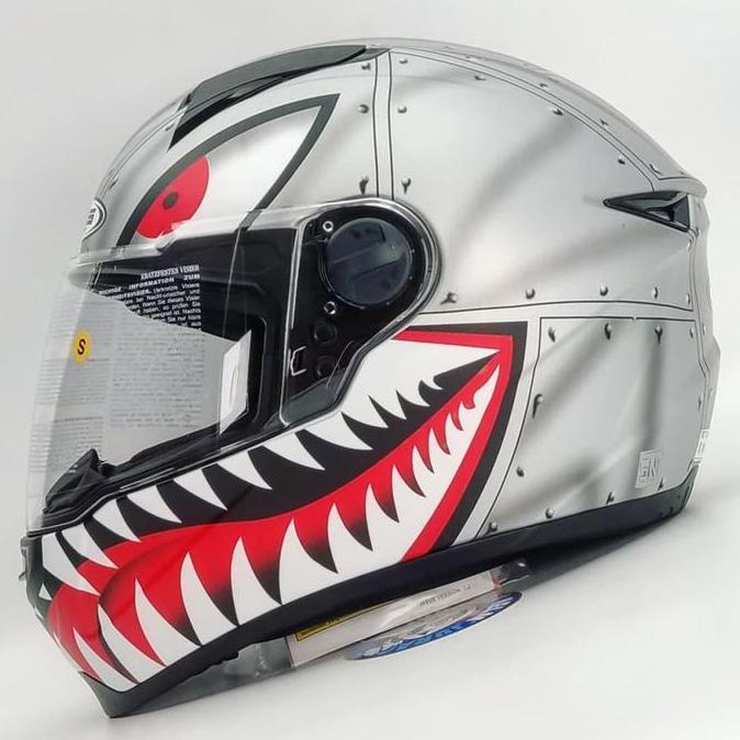 Zeus Zs811 Z811 Al38 Matt Silver/Black Full Face