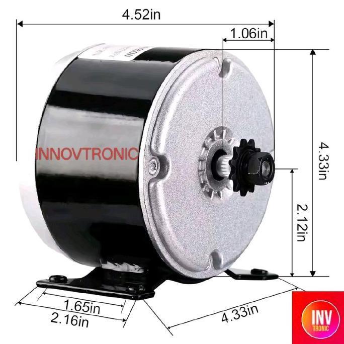 revasin9 - dinamo motor my116 12v/24v electric bike carbon brush sepeda listrik