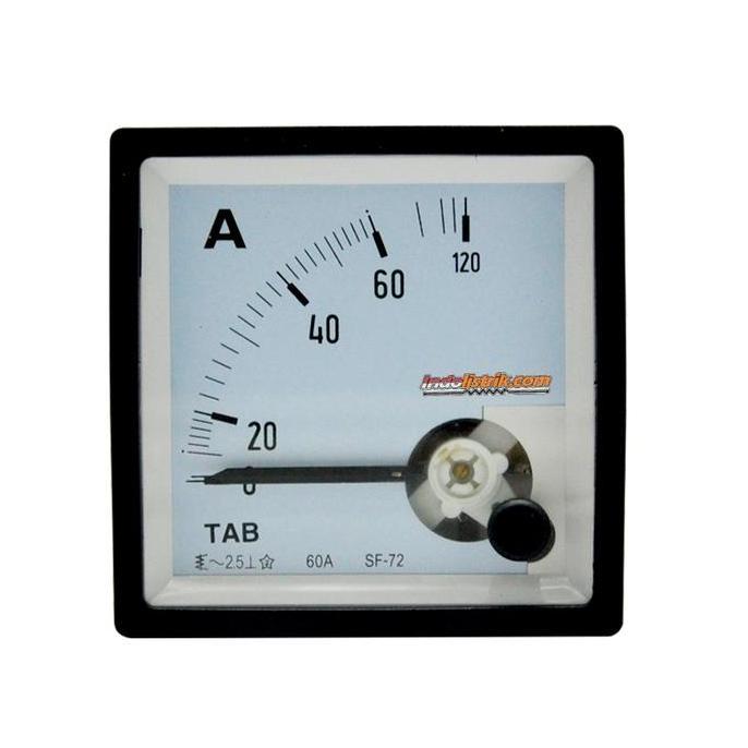 Ampere Meter Analog AC 60 A Direct 72 x 72 TAB