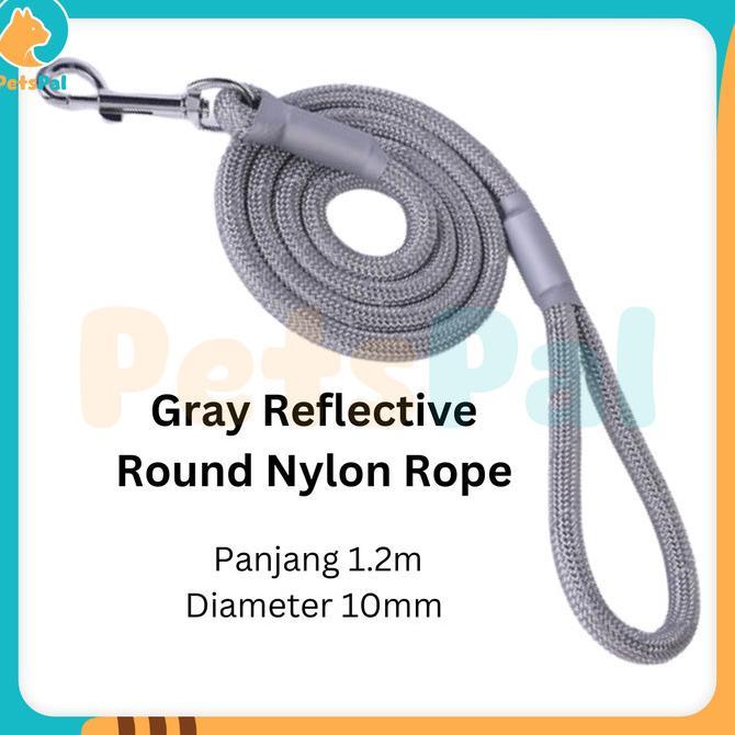 Tali Hewan Peliharaan Anjing Tebal Bulat Reflektif Nilon Kuat Panjang