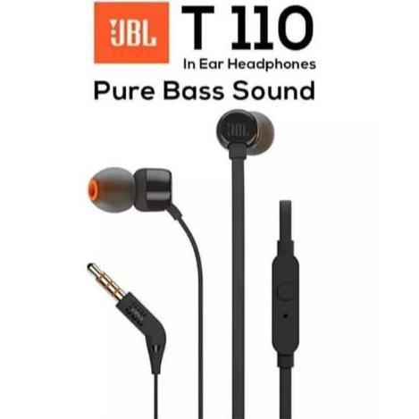 Earphone JBL T110 Original Resmi IMS Hitam