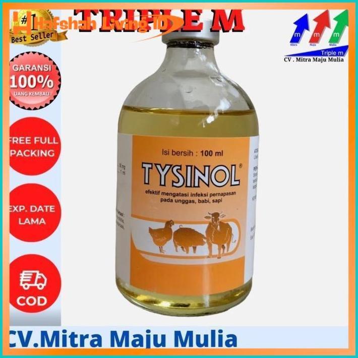 Berkualitas Tysinol 100 Ml Medion Antibiotik Pernapasan Penyakit Hewan Ternak Sapi Babi Bebek Ayam