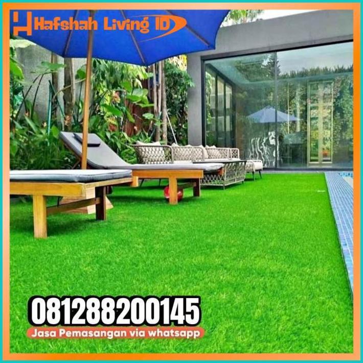 Premium Grosir Rumput Sintetis Paling Murah Untuk Taman / Caffe Ukuran 100X200 Cm Tipe Swiss / Jepan