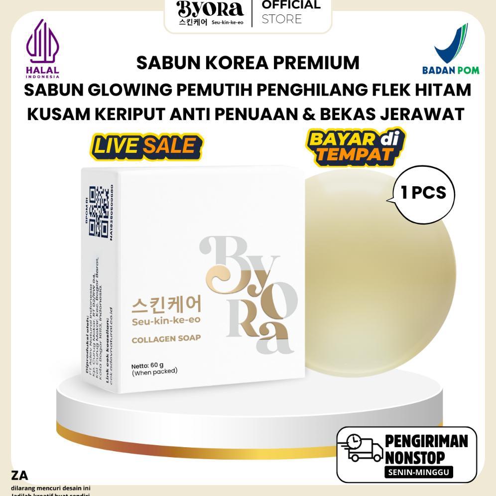 1 Pcs Byora Sabun Korea Premium Wajah & Badan Glowing Putih Bersih Bebas Jerawat Kusam Flek Bintik H